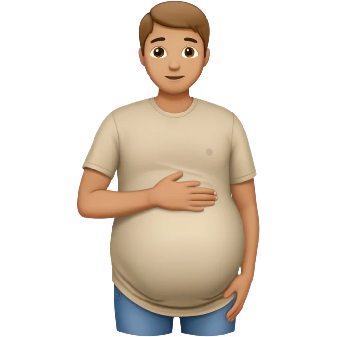 Pregnant man with hand on back emoji