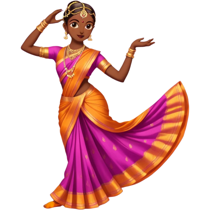 Bharatanatyam dancer in a full length dance pose emoji
