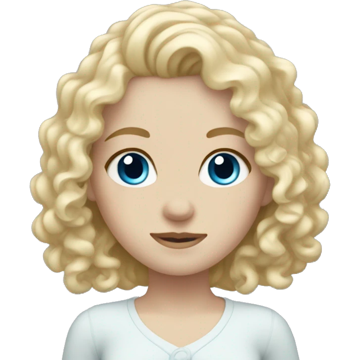pale girl with blue eyes and curly blonde hair emoji