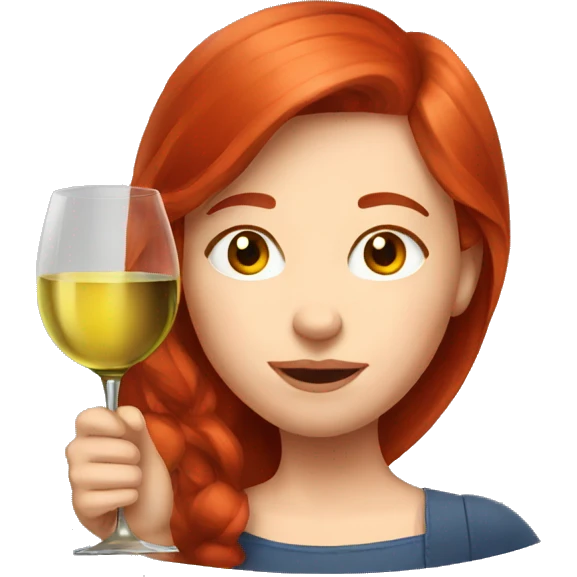 Red hair girl Portrait of a red-haired girl who drinks wine emoji