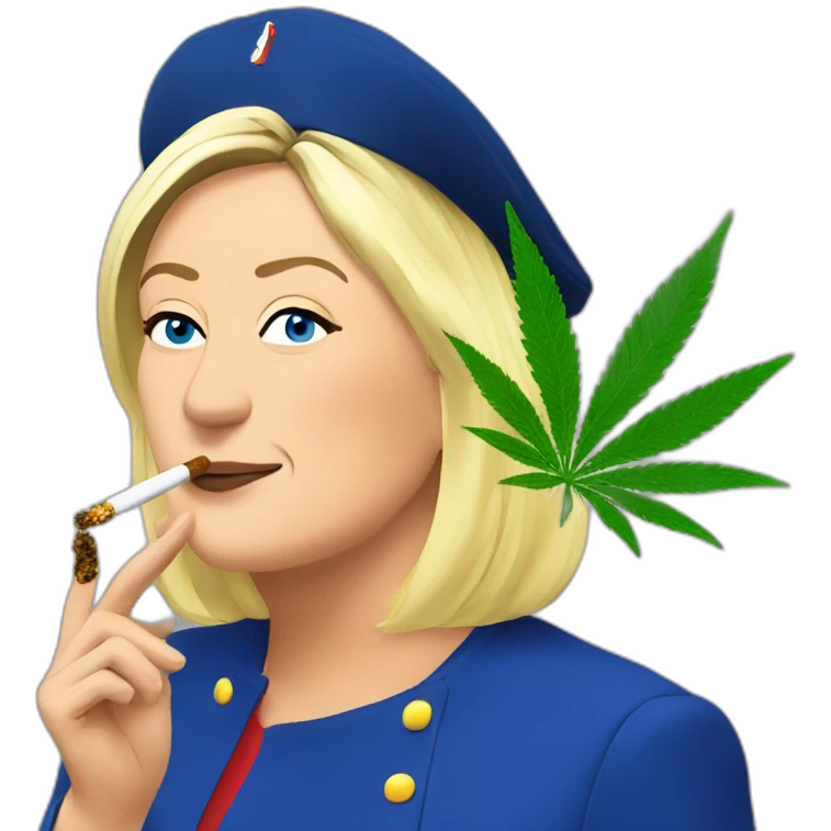 Marine le pen smoking cannabis emoji