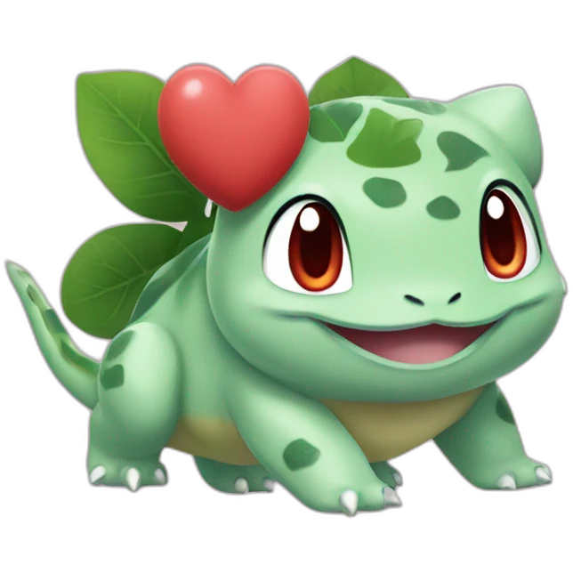 Bulbasaur with heart emoji