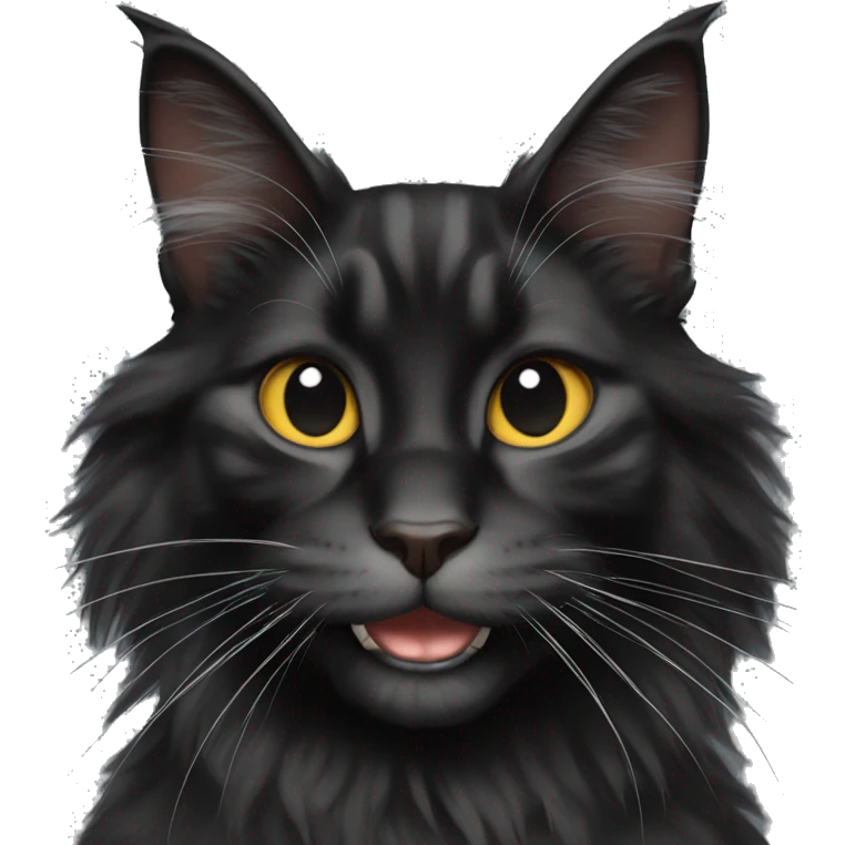 black maine coon smiling emoji