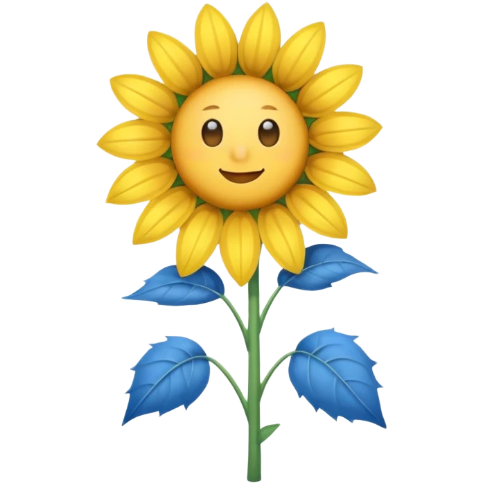 blue tiny sunflower emoji