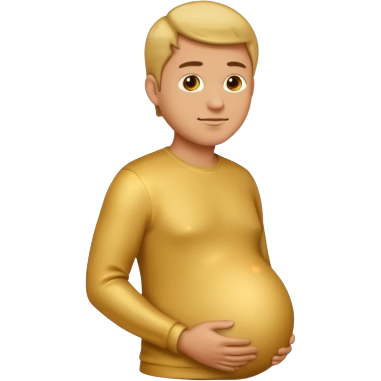 pregnant man emoji, side view, all gold emoji