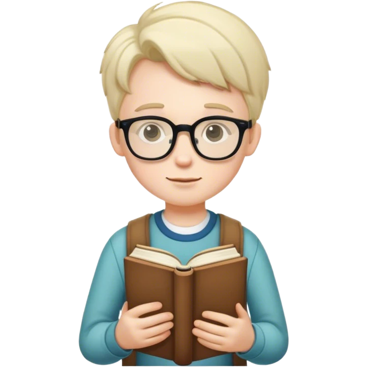 Bookworm boy emoji