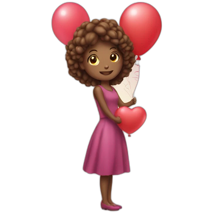 Lady in hand love, balloon emoji