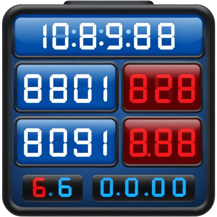 electronic score board blue (#00A3E0) and red (#F9423A) emoji