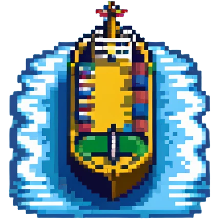 A large cargo ship on blue ocean waves emoji