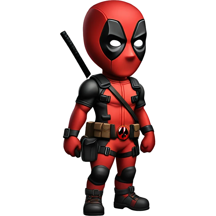 Cute deadpool character full body emoji