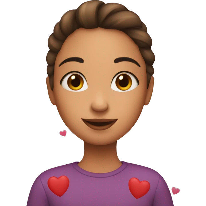 girl with hearts emoji