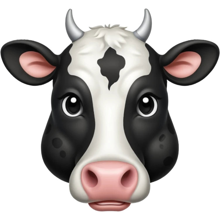 BLACK ADN WHITE COW HEAD emoji