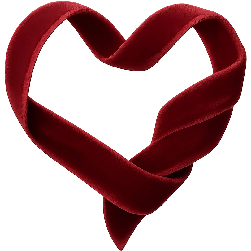 heart with a soft velvet ribbon emoji