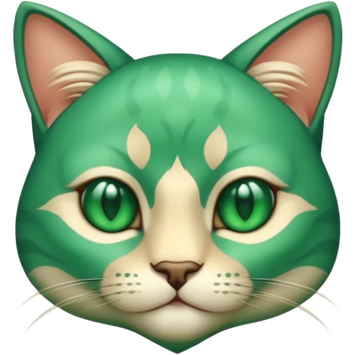 Emerald cat with face  emoji