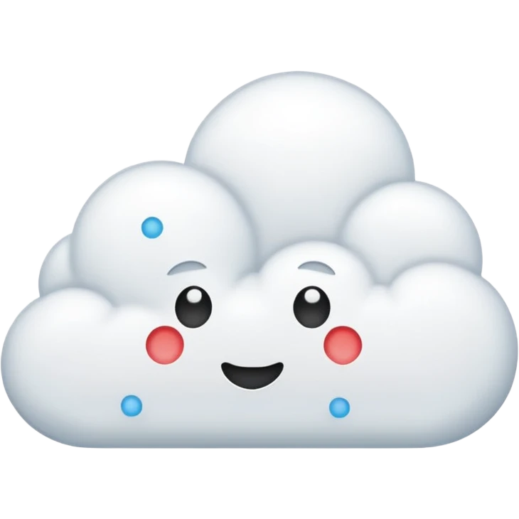 cloud with dots, simple, clear, no text emoji