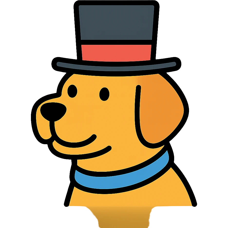 dog with tophat emoji