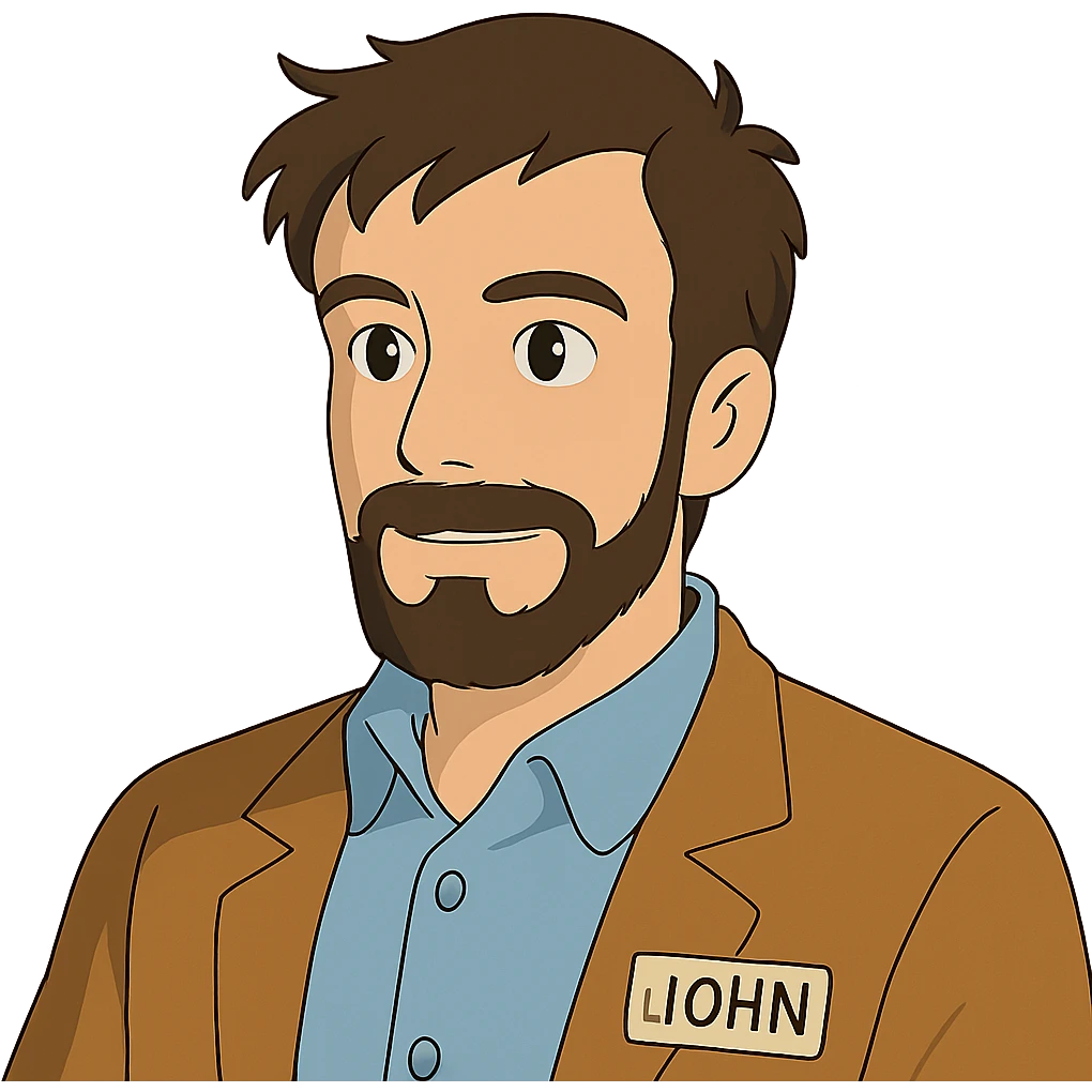 portrait of a man named John in ghibli style emoji