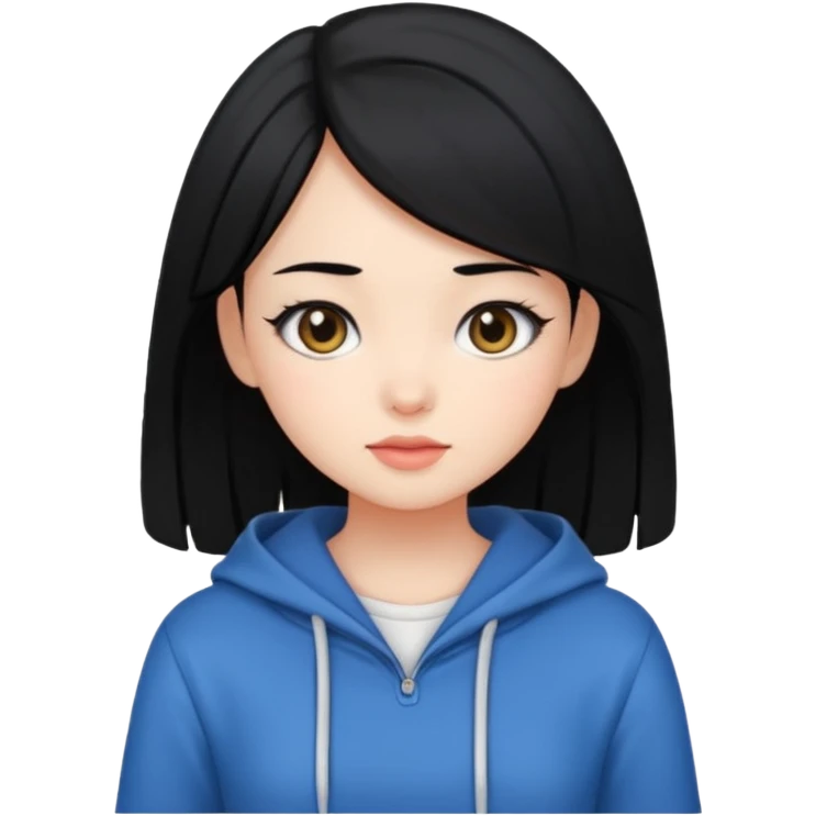 Gadis cantik, lucu, aesthetic, rambut pendek warna hitam baju aesthetic  emoji