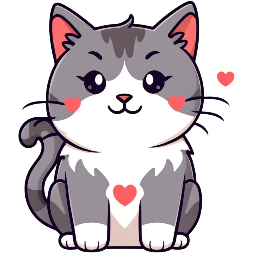 Cat with heart emoji