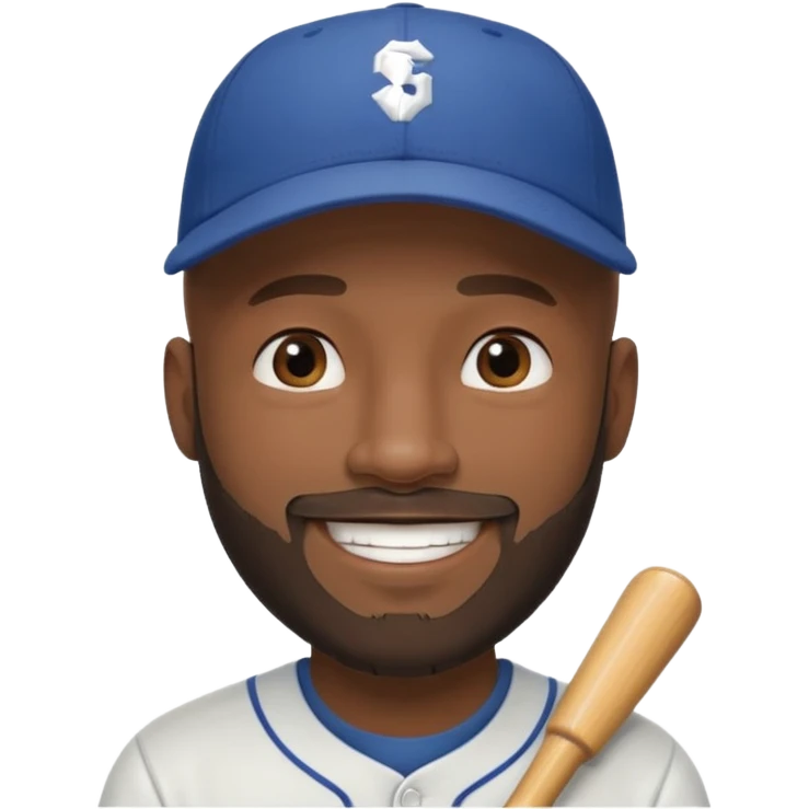 Man with bald head and beard and slightly dark skin wearing a baseball cap emoji