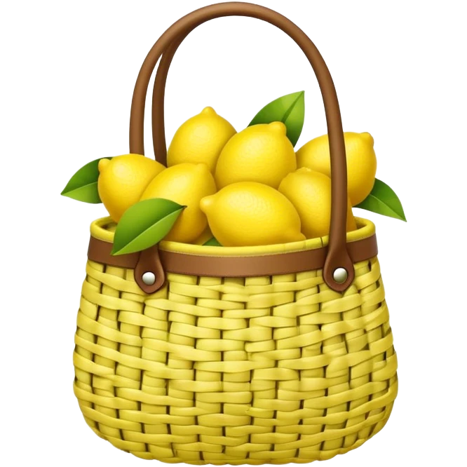 woven bag holding lemons emoji