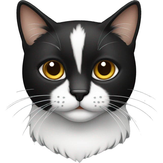 Gato frajola, branco e preto, fofo, apaixonado emoji