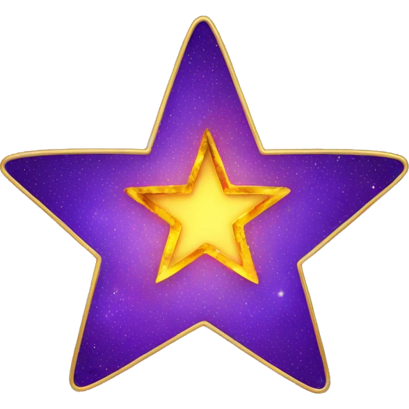 A Star made by Gold with fire symbol inside emoji