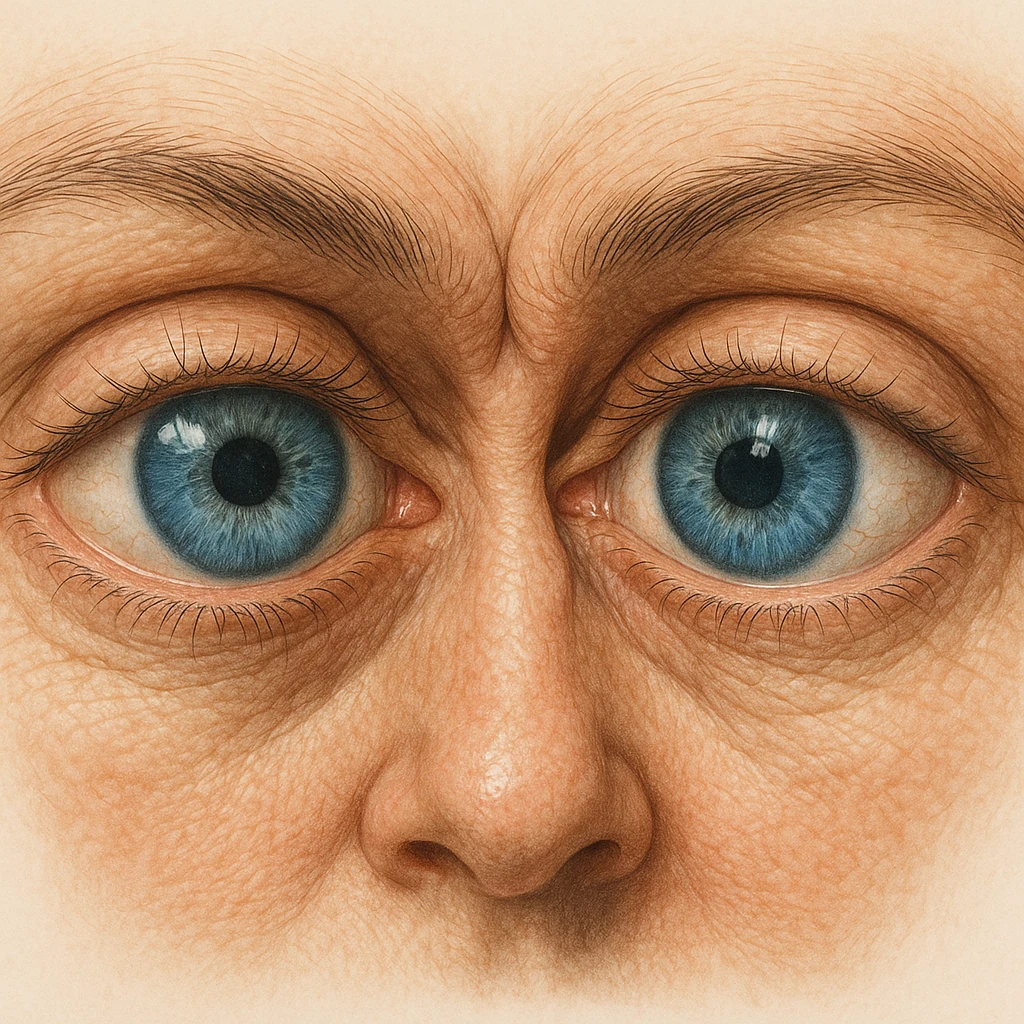 realistic illustration of anatomically correct human eyes touching each other emoji