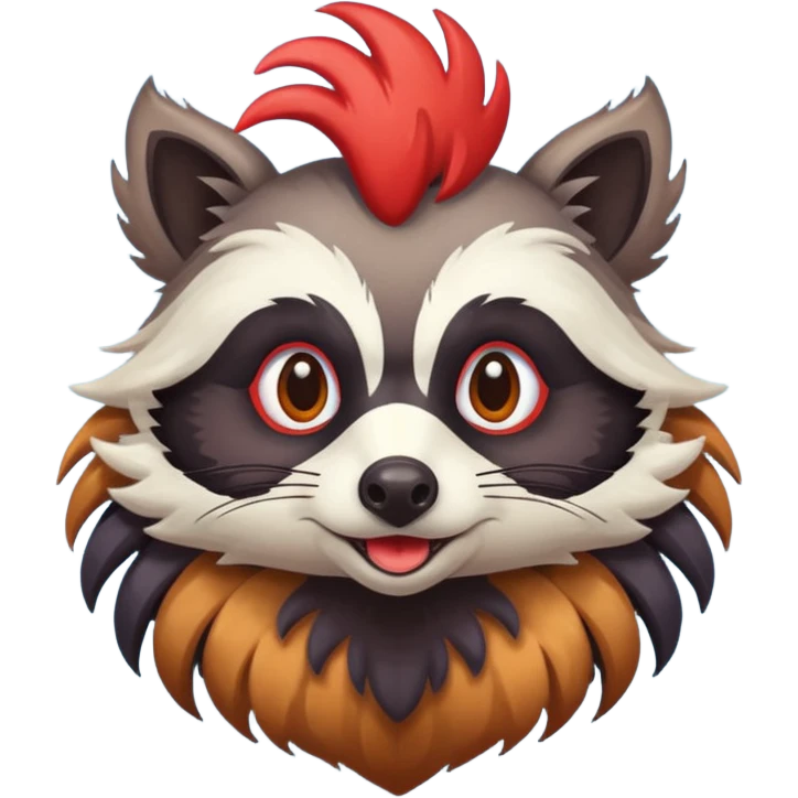 Rooster and raccoon mixed  emoji