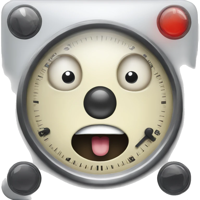a pomodo timer emoji with face and eyes emoji