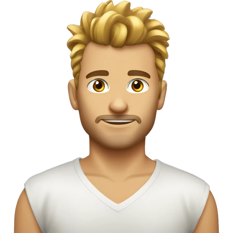 European, golden Mohawk hairstyle, stubble, man, young adult. emoji