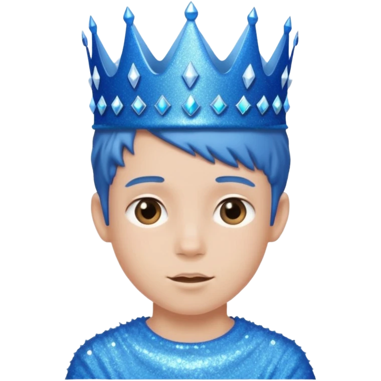 blue Boy glitter crown emoji