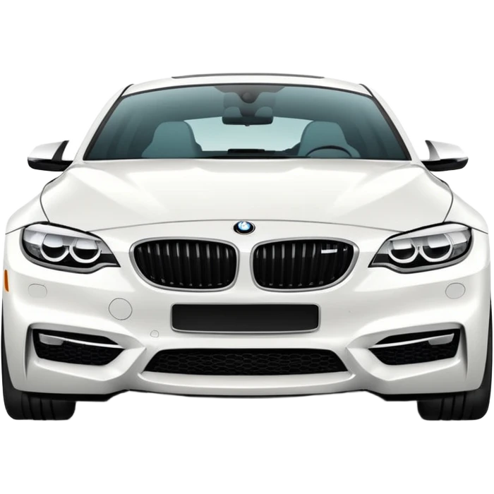 fancy white BMW car driving towards right side emoji