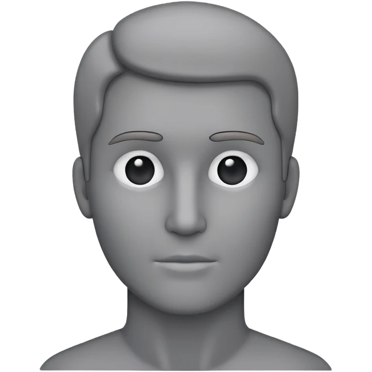 grey human silhouette with no facial features, no face, no eyes, no nose, no mouth, simple outline emoji