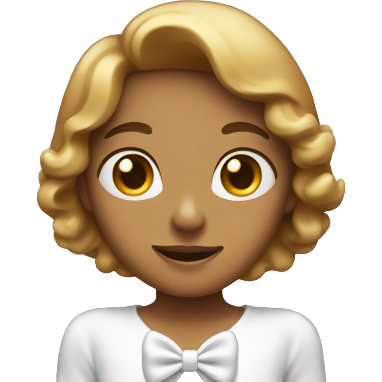 light-brown heart with white bow emoji