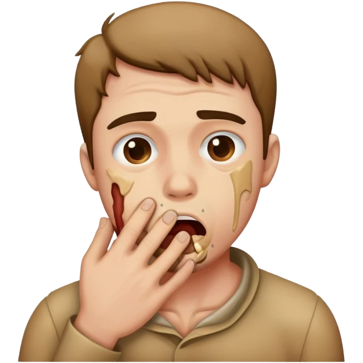 A guy choking himself emoji