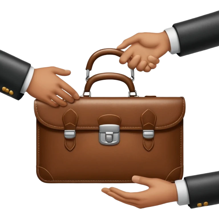 briefcase and a handshake, representing business acquisition, no text emoji