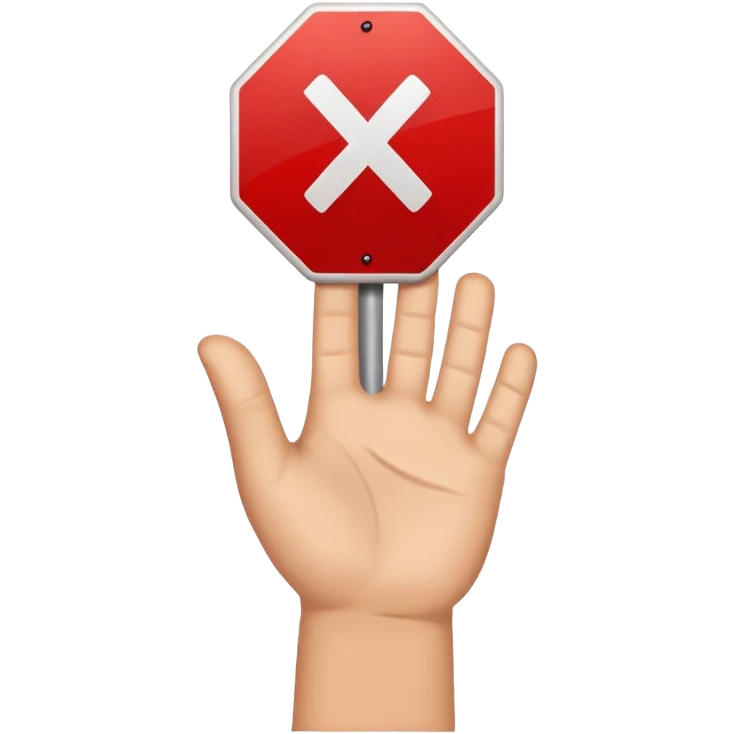 Hand NO,STOP,X sign emoji