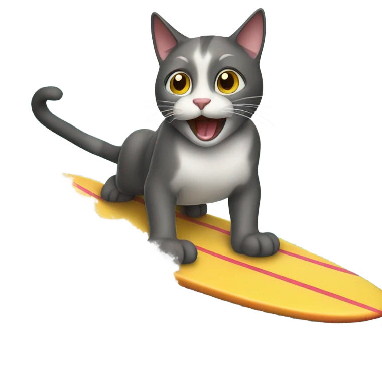 cat surfing emoji
