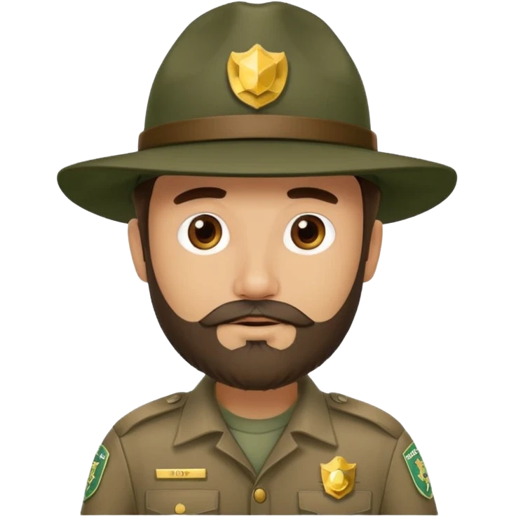Male Park Ranger with beard  emoji