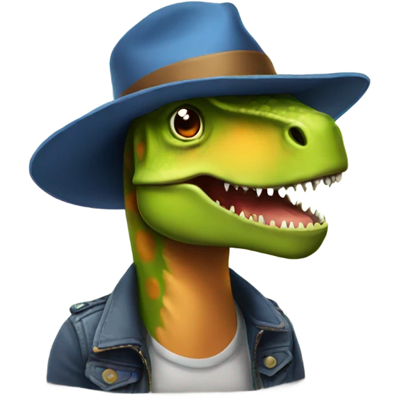 Dinosaur with hat emoji