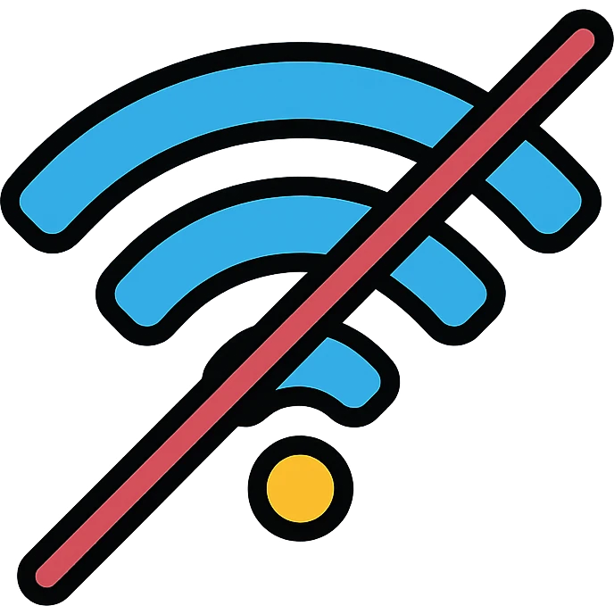 modern wifi symbol icon with a slash through it emoji