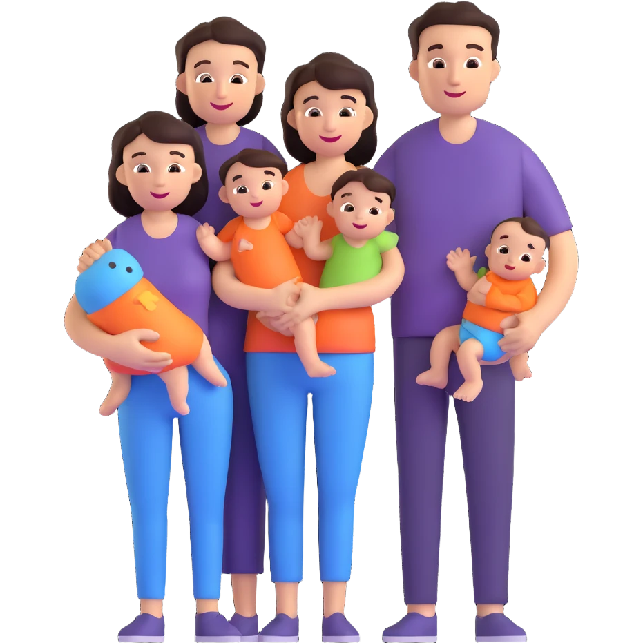 family with mom, dad, and baby emoji
