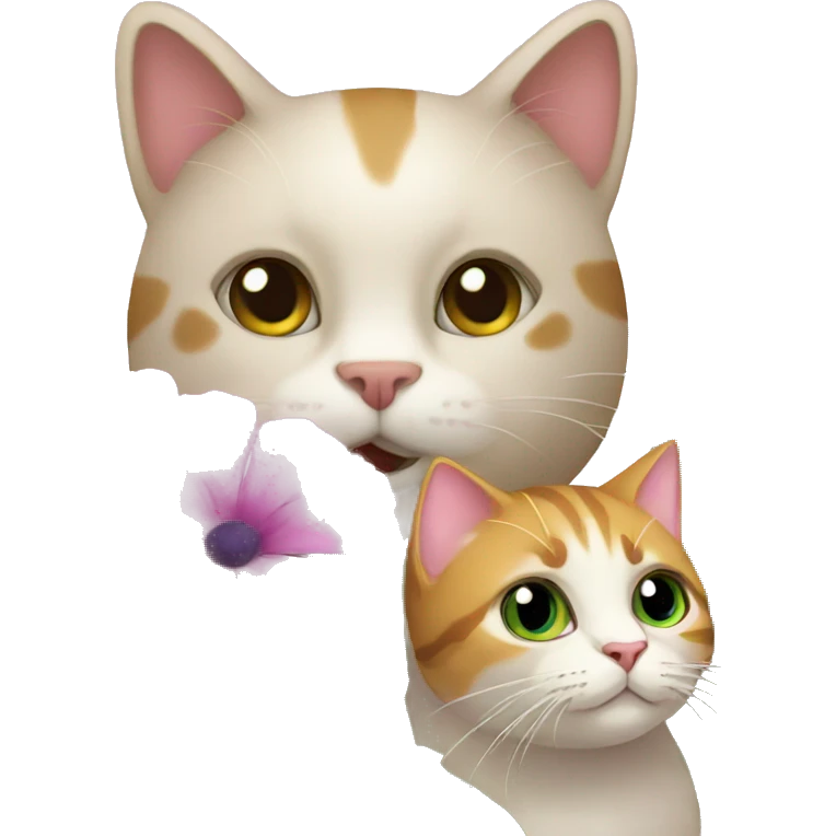 flowers and cat cat emoji