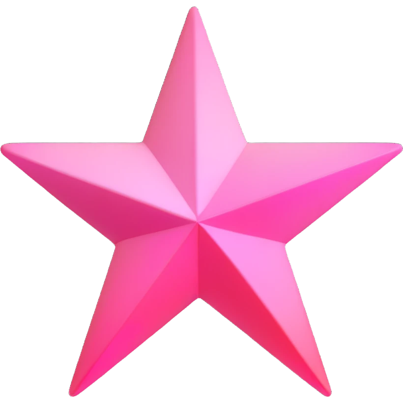 3D star icon, pink gradation, subtle highlights, modern 3D style emoji