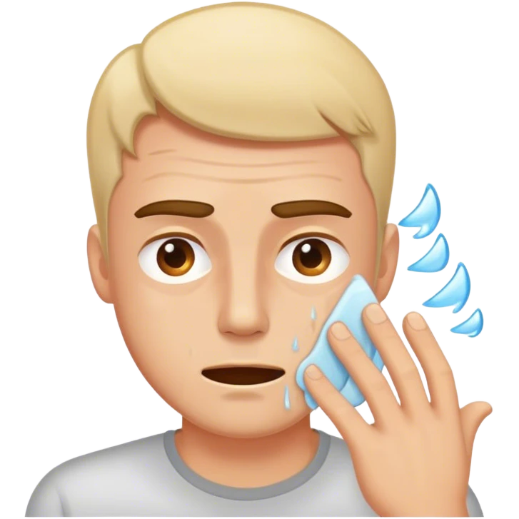 Guy fanning his face overheating emoji