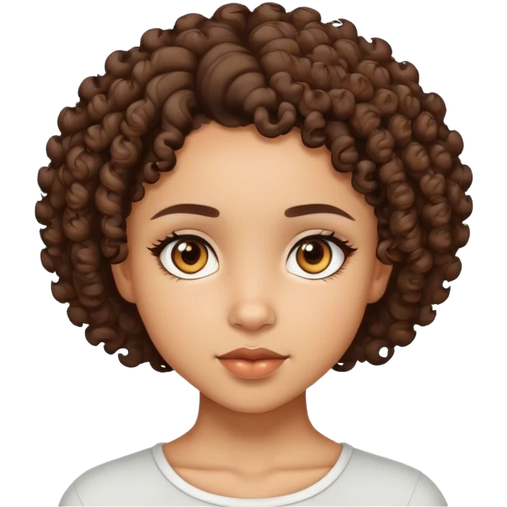 Lightskin girl with curly short  hair  emoji