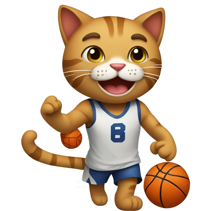 Cat playing basketball emoji