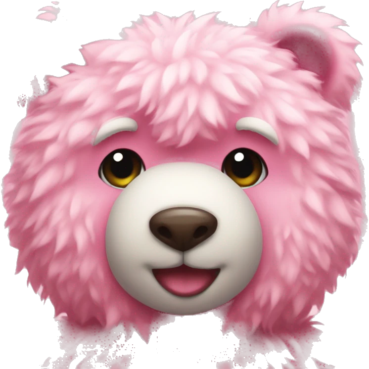 Pink fluffy teddybear cute emoji