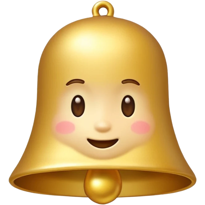 golden bell emoji,
cute emoji style, mobile game emoji,
soft 3D look, smooth gradients,
white outline sticker style,
no background emoji